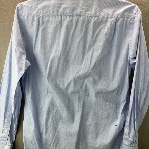 x Peter Millar Shirt Men Large Blue 100% Cotton Geometric Pattern Long Sleeve - Picture 7 of 8